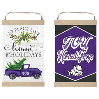 "TCU Horned Frogs 12"" x 20"" Reversible Banner Sign"