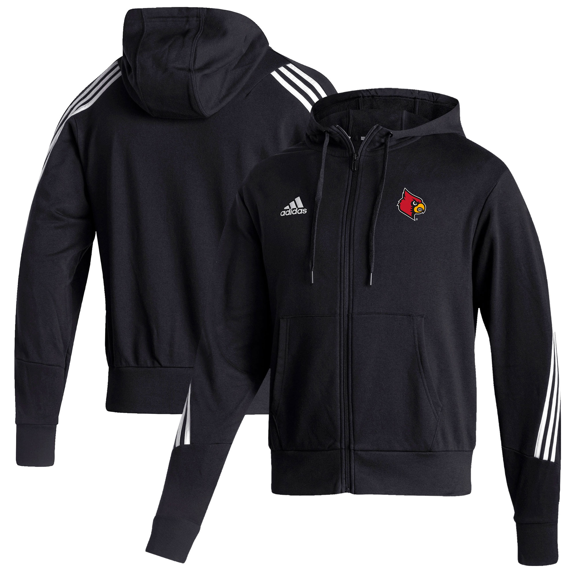 Men’s adidas Black Louisville Cardinals Sideline Fashion Full-Zip Pullover Hoodie Men’s adidas Black Louisville Cardinals Sideline Fashion Full-Zip Pullover Hoodie