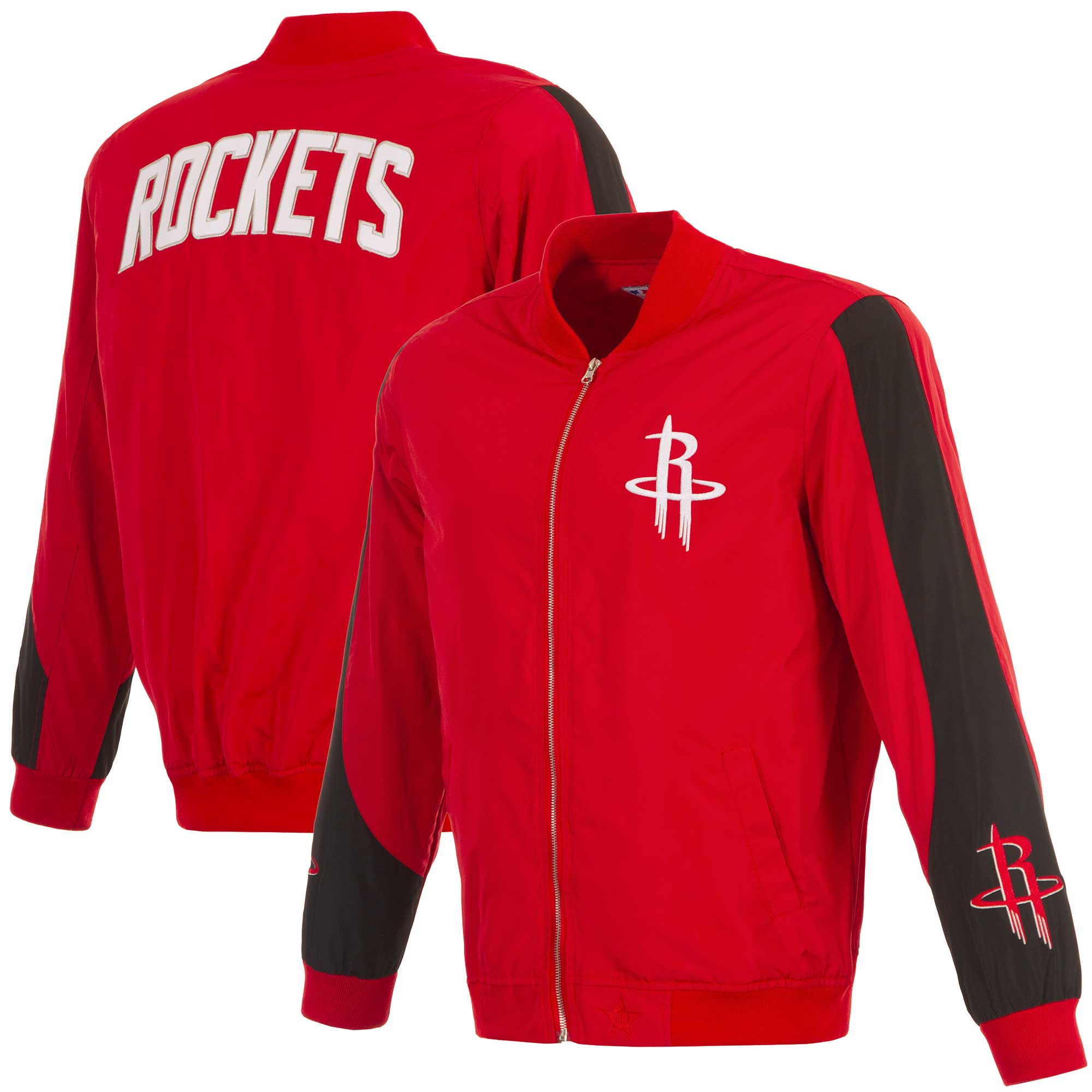 Men's JH Design Red Houston Rockets Full-Zip Bomber Jacket