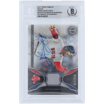 David Ortiz Boston Red Sox Autographed 2017 Topps Tribute Relic #TR-DO #/199 Beckett Fanatics Witnessed Authenticated Card