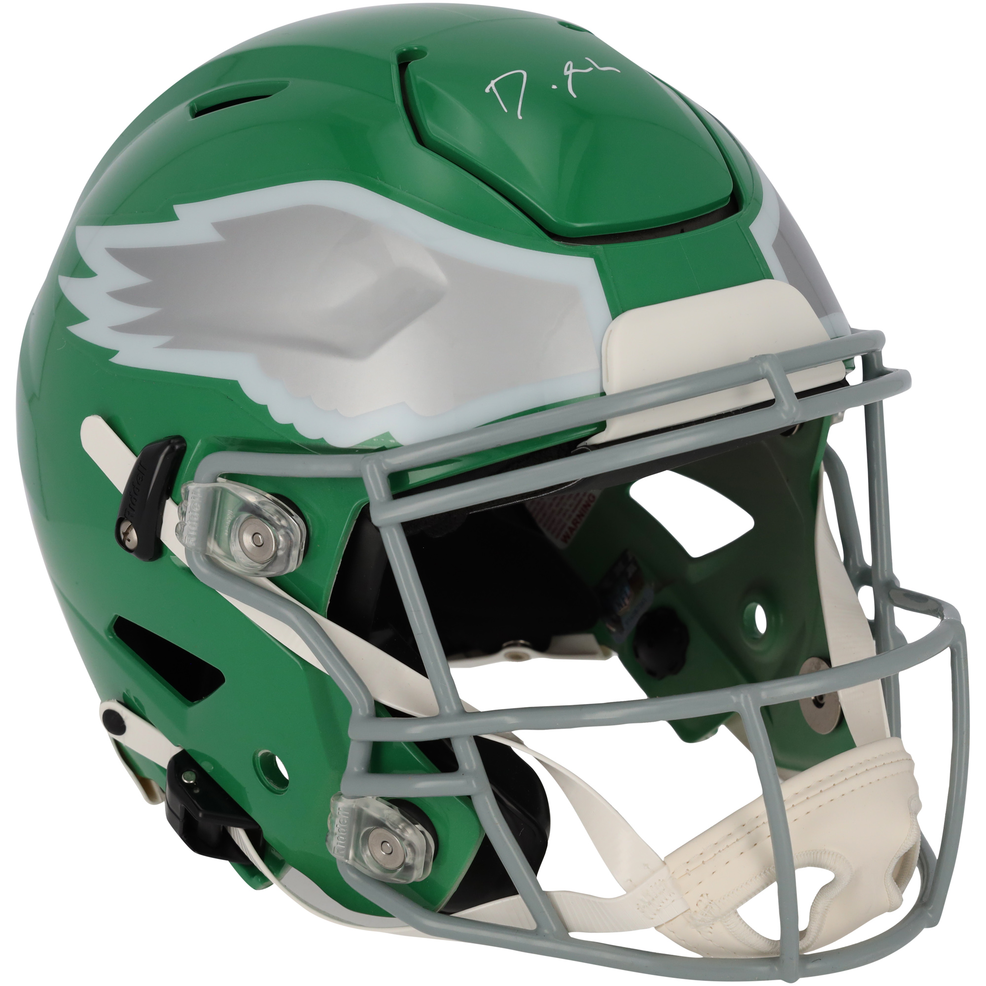 DeVonta Smith Philadelphia Eagles Autographed Riddell 2023 Kelly Green Alternate Speed Flex Authentic Helmet