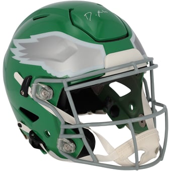 DeVonta Smith Philadelphia Eagles Autographed Riddell 2023 Kelly Green Alternate Speed Flex Authentic Helmet