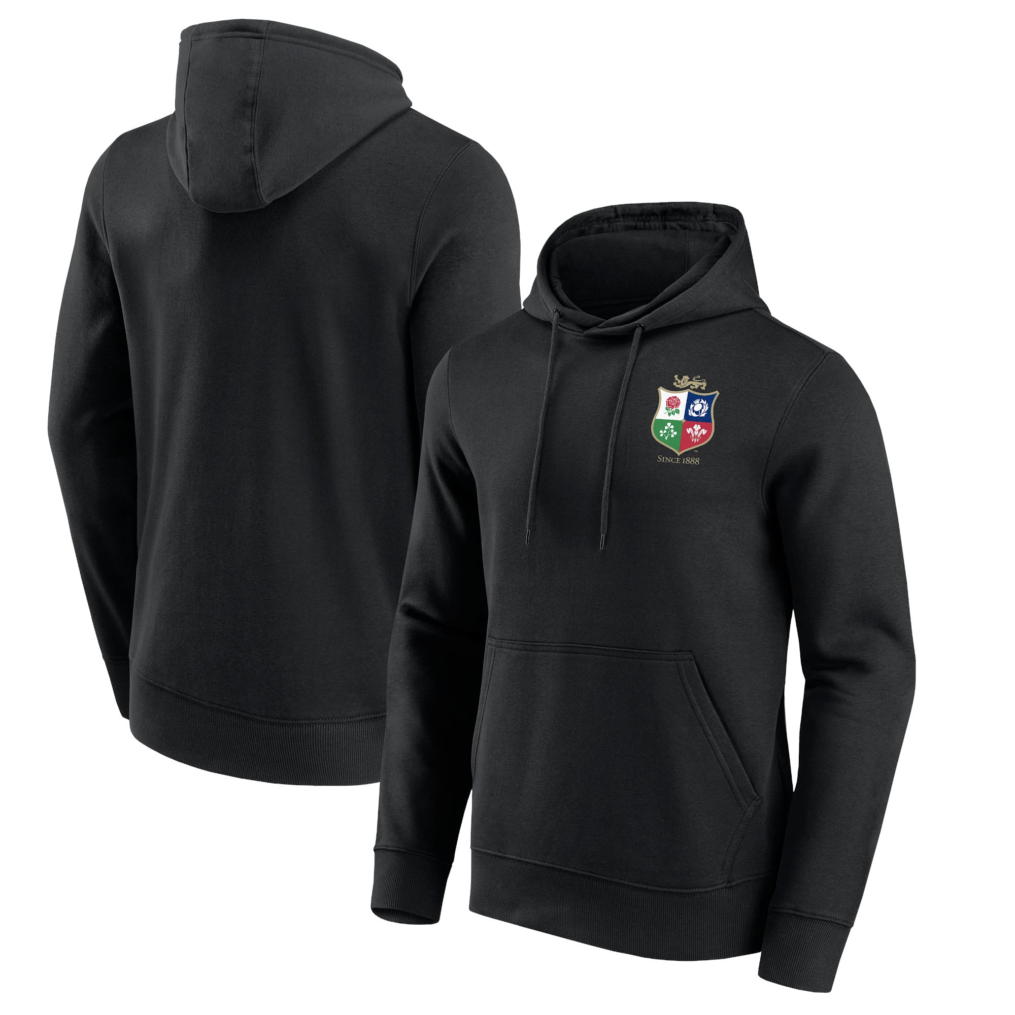 Sweat à capuche avec petit blason des Lions britanniques et irlandais - Noir: retailer-supplied image