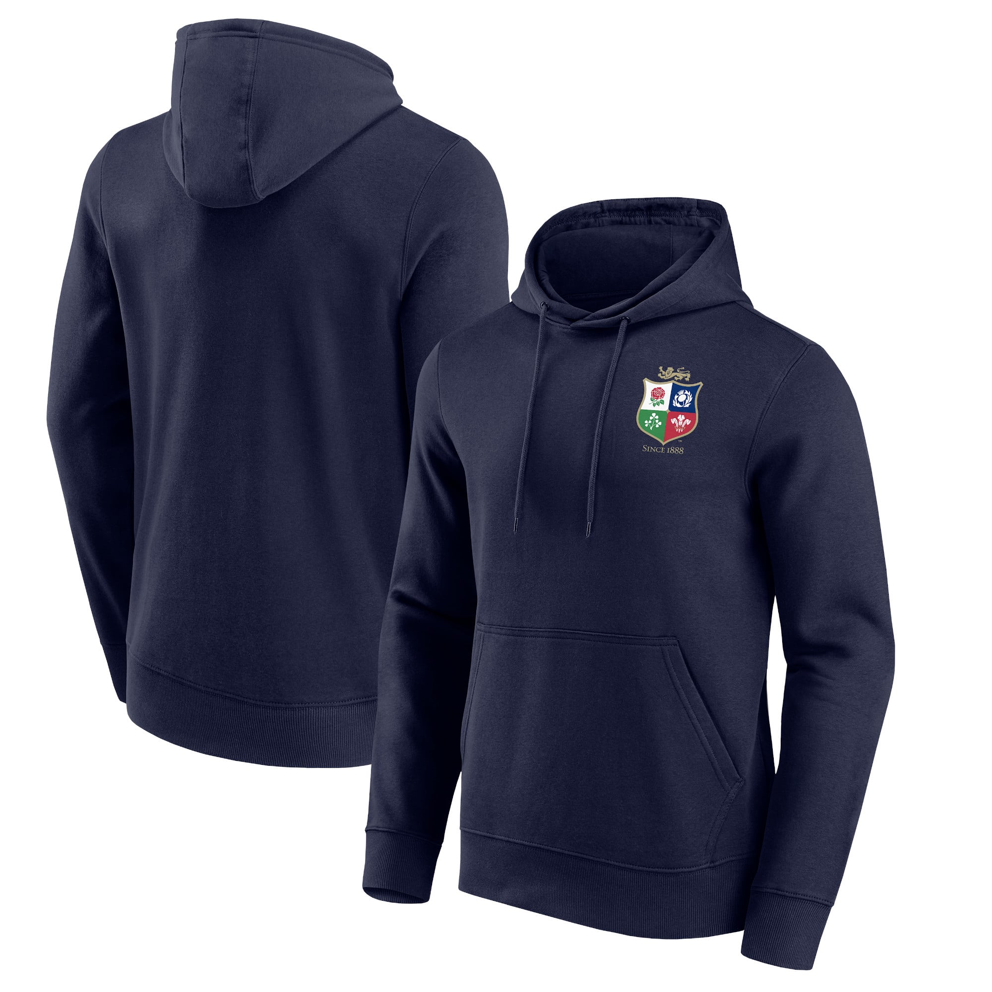 Sweat à capuche avec petit écusson des Lions britanniques et irlandais - Marine: retailer-supplied image