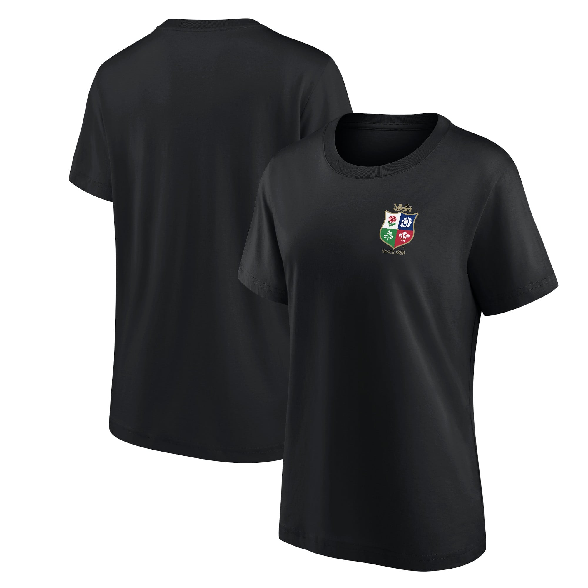 T-shirt à petit écusson des Lions britanniques et irlandais - Noir - Femme: retailer-supplied image