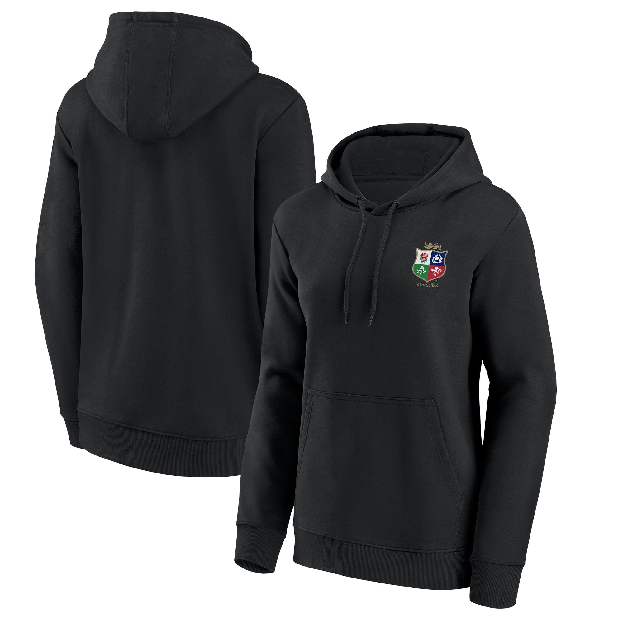 Sweat à capuche avec petit écusson des Lions britanniques et irlandais - Noir - Femme: retailer-supplied image