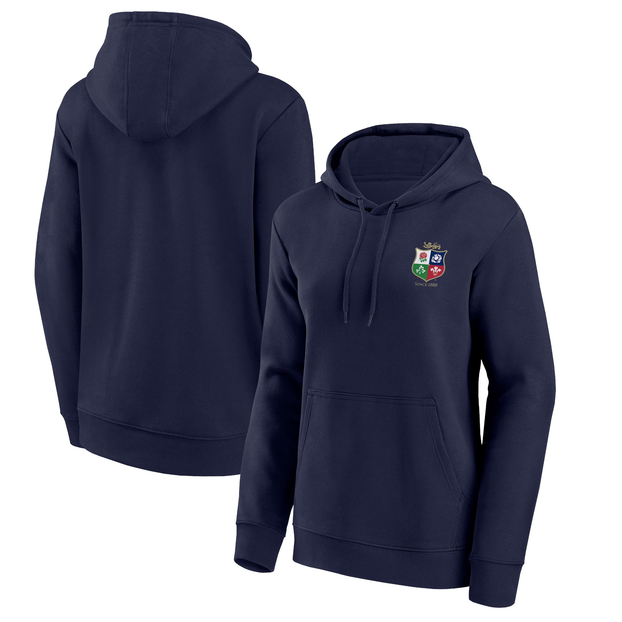 British & Irish Lions Small Crest Hoodie - Navy - Womens: retailer-supplied image