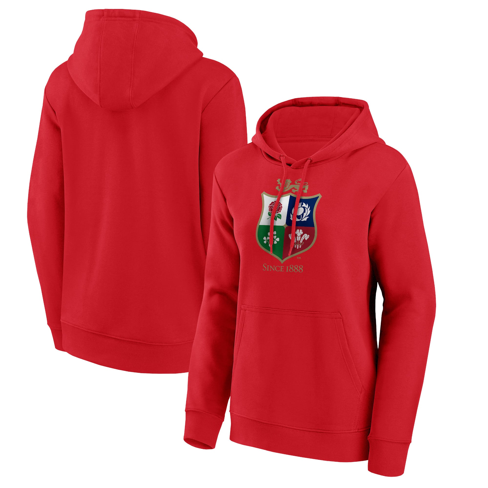 Sweat à capuche avec logo des Lions britanniques et irlandais - Rouge - Femme: retailer-supplied image