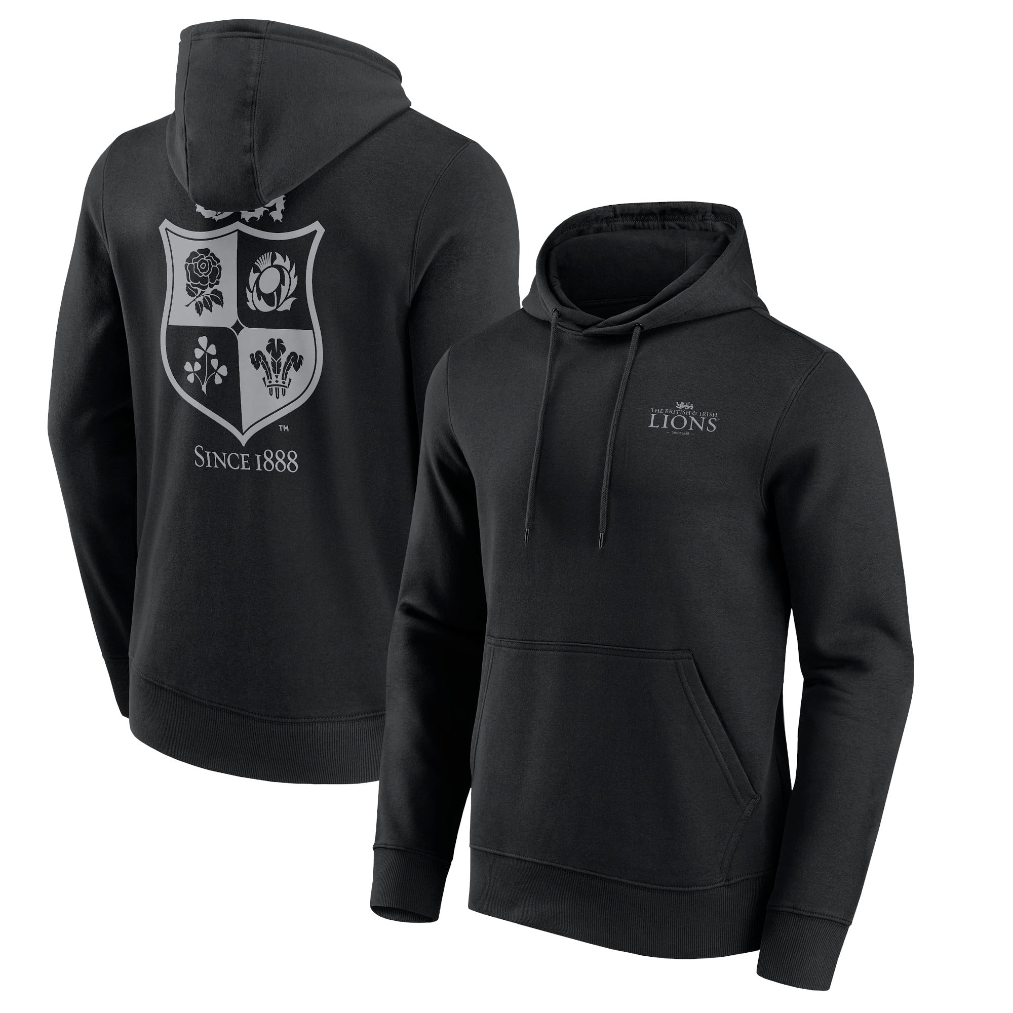 Sweat à capuche à motif monochrome des Lions britanniques et irlandais - Noir: retailer-supplied image