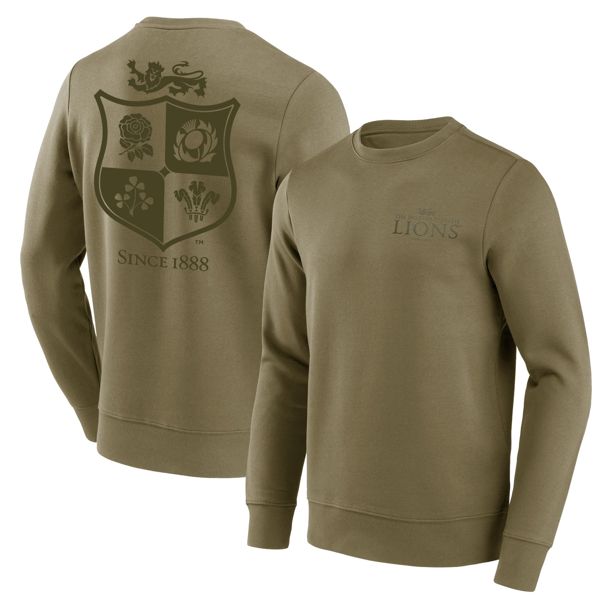 Sweat-shirt ras du cou à motif monochrome des Lions britanniques et irlandais - Vert: retailer-supplied image
