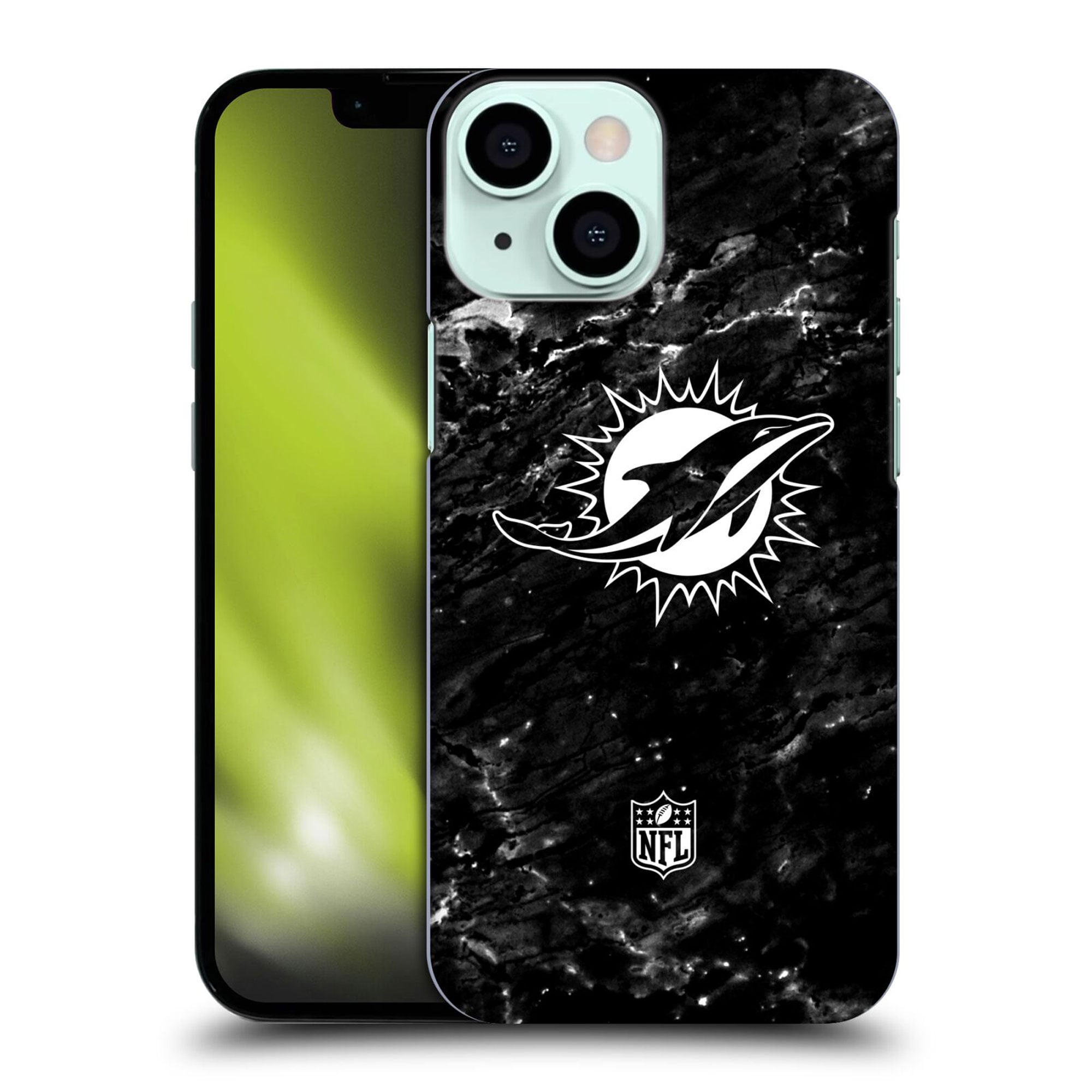 Miami Dolphins Marble Hard Shell Phone Case - iPhone