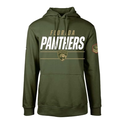 Men's Levelwear Olive Florida Panthers Delta Podium Fleece Pullover Hoodie