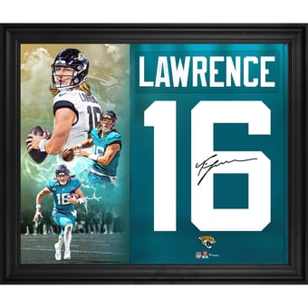 Trevor Lawrence Jacksonville Jaguars Autographed Framed 20" x 24" Jersey Number Collage