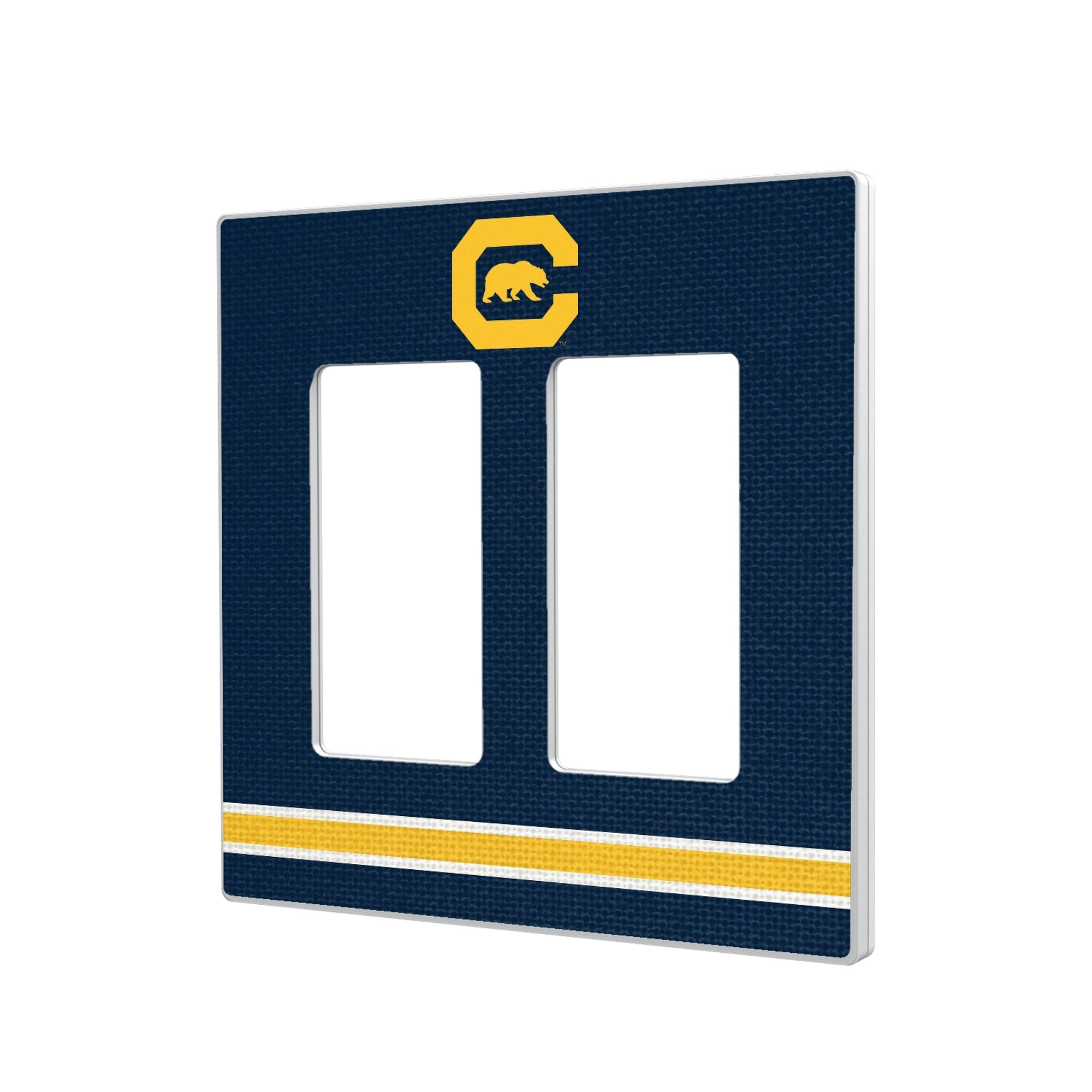 Keyscaper Cal Bears Stripe Design Double Rocker Lightswitch Plate