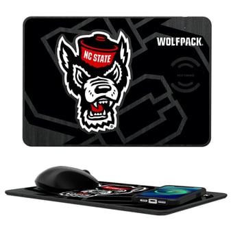 Keyscaper NC State Wolfpack 15W Fast Wireless Charger and Mouse Pad