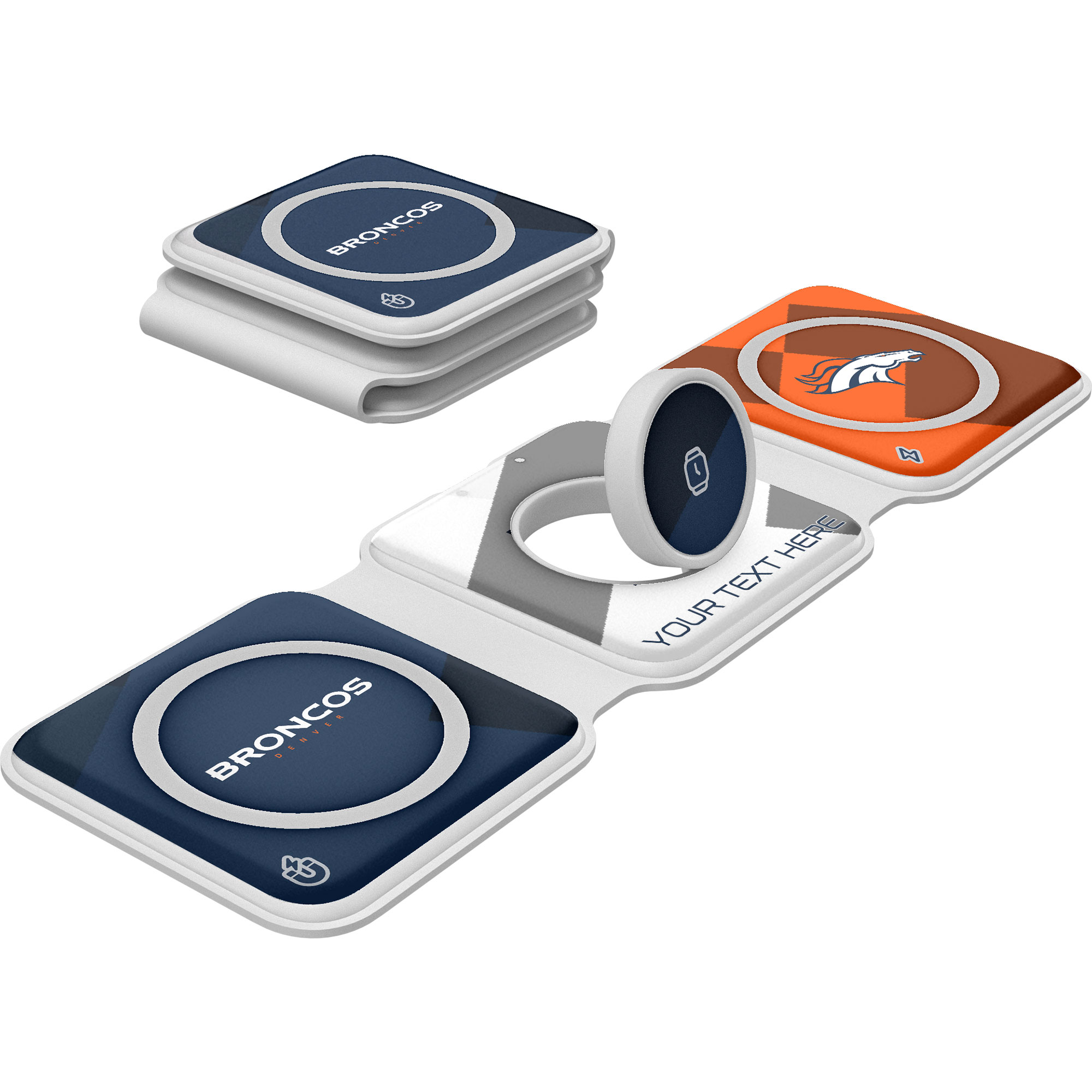 Keyscaper Denver Broncos Personalized 3-in-1 Foldable Charger