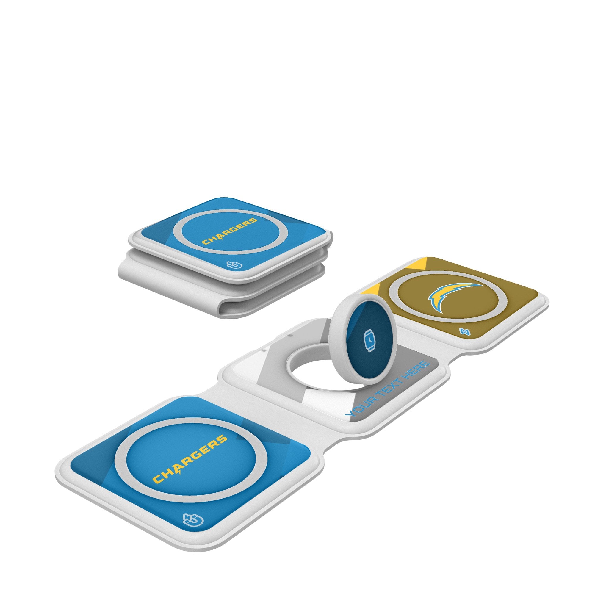 Keyscaper Los Angeles Chargers Personalized 3-in-1 Foldable Charger Keyscaper Los Angeles Chargers Personalized 3-in-1 Foldable Charger