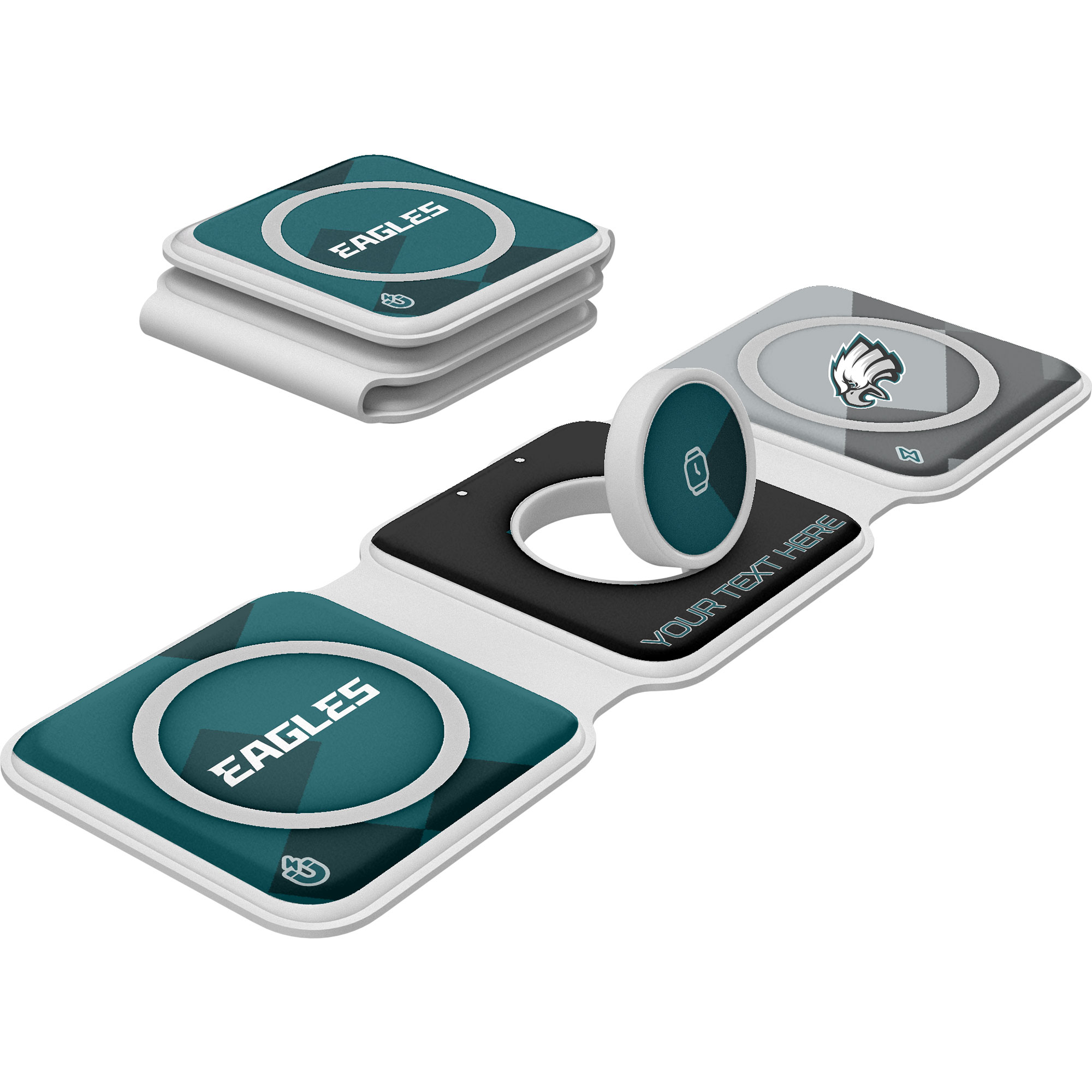 Keyscaper Philadelphia Eagles Personalized 3-in-1 Foldable Charger