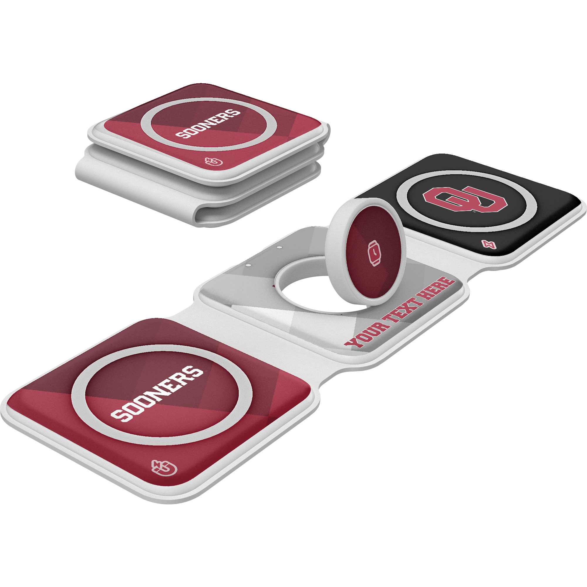 Keyscaper Oklahoma Sooners Personalized 3-in-1 Foldable Charger