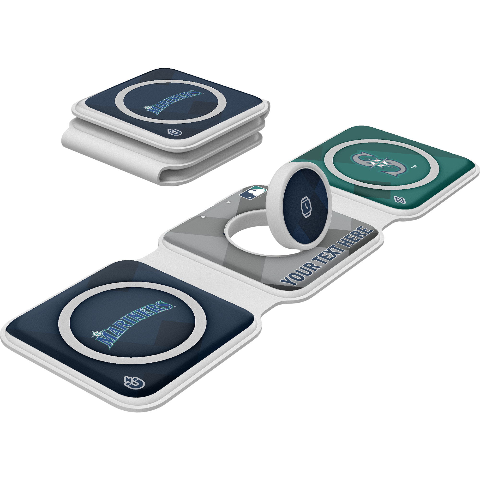 Keyscaper Seattle Mariners Personalized 3-in-1 Foldable Charger