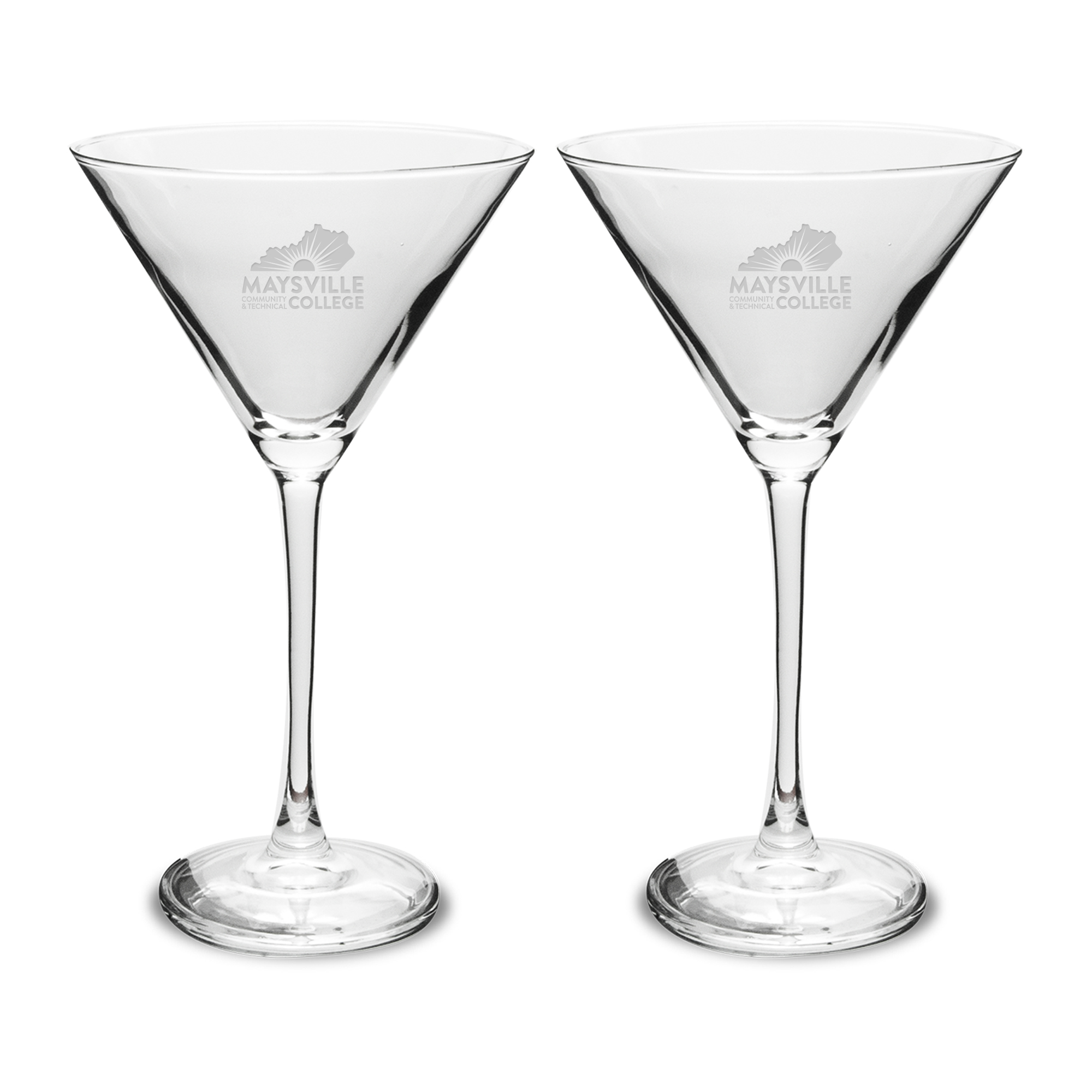 Maysville Community and Technical College Two-Piece Traditional 10oz. Martini Glass Set