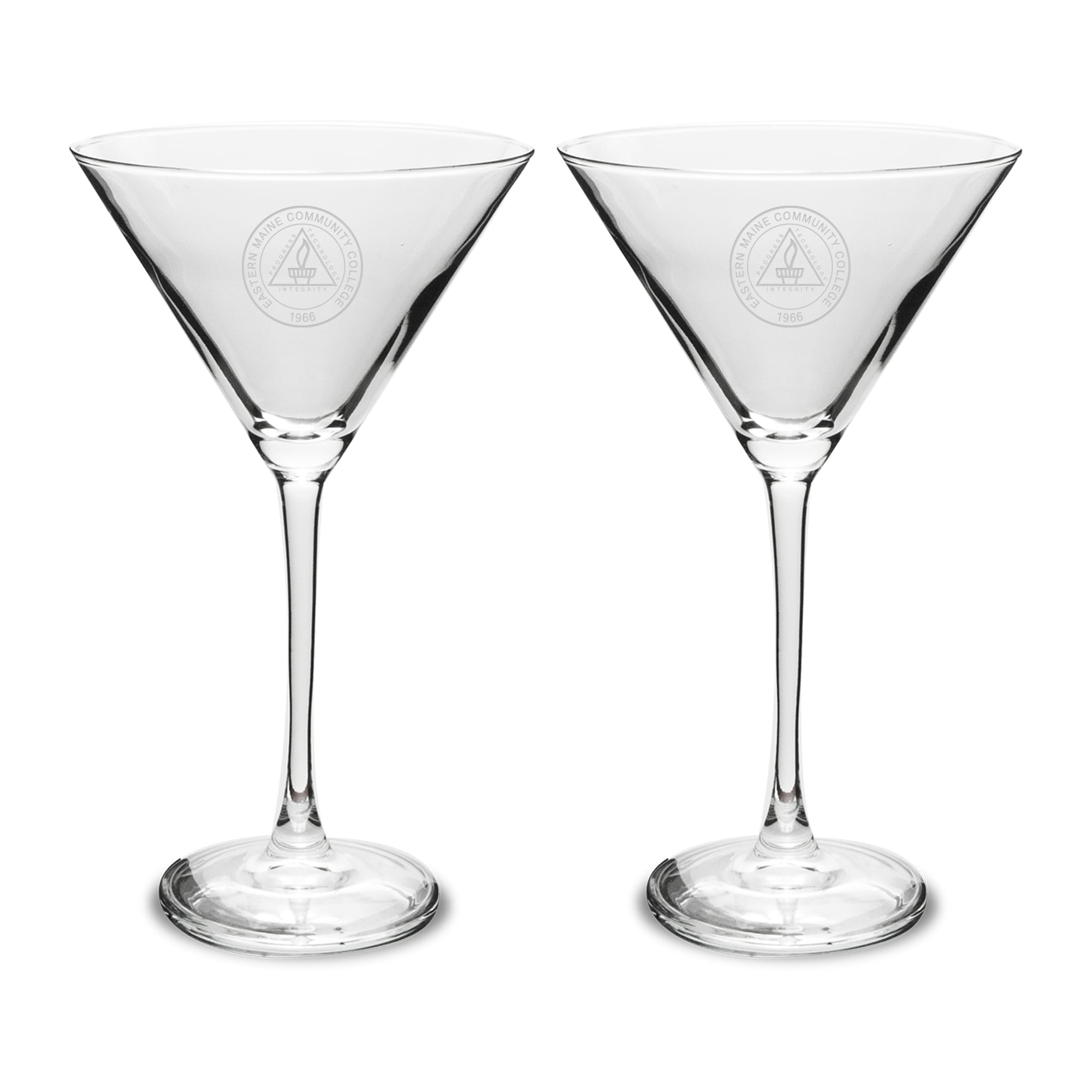 EMCC Golden Eagles Two-Piece Traditional 10oz. Martini Glass Set