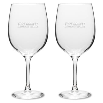York County Hawks Two-Piece 19oz. Traditional Wine Glass Set
