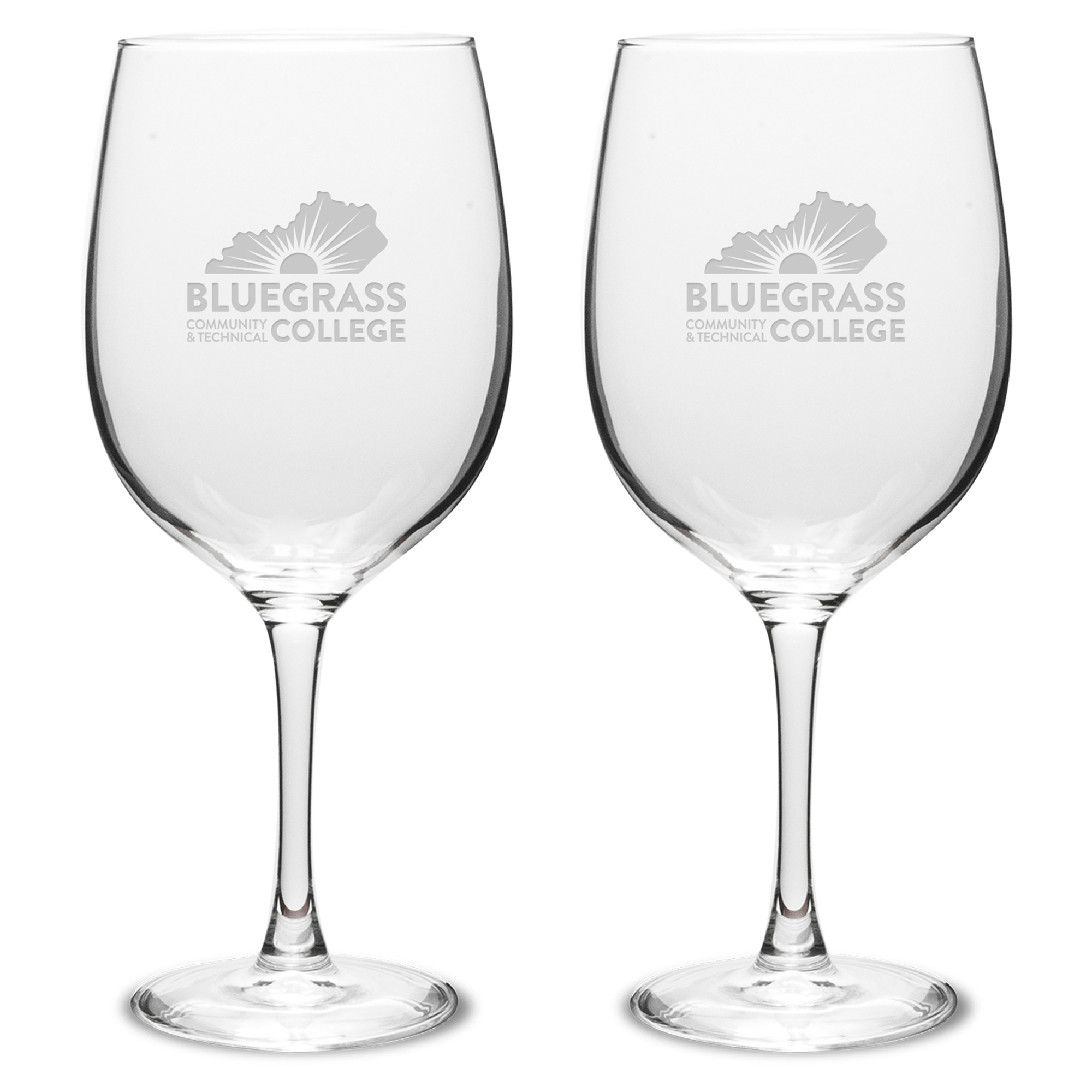 Bluegrass Community and Technical College Two-Piece 19oz. Traditional Wine Glass Set