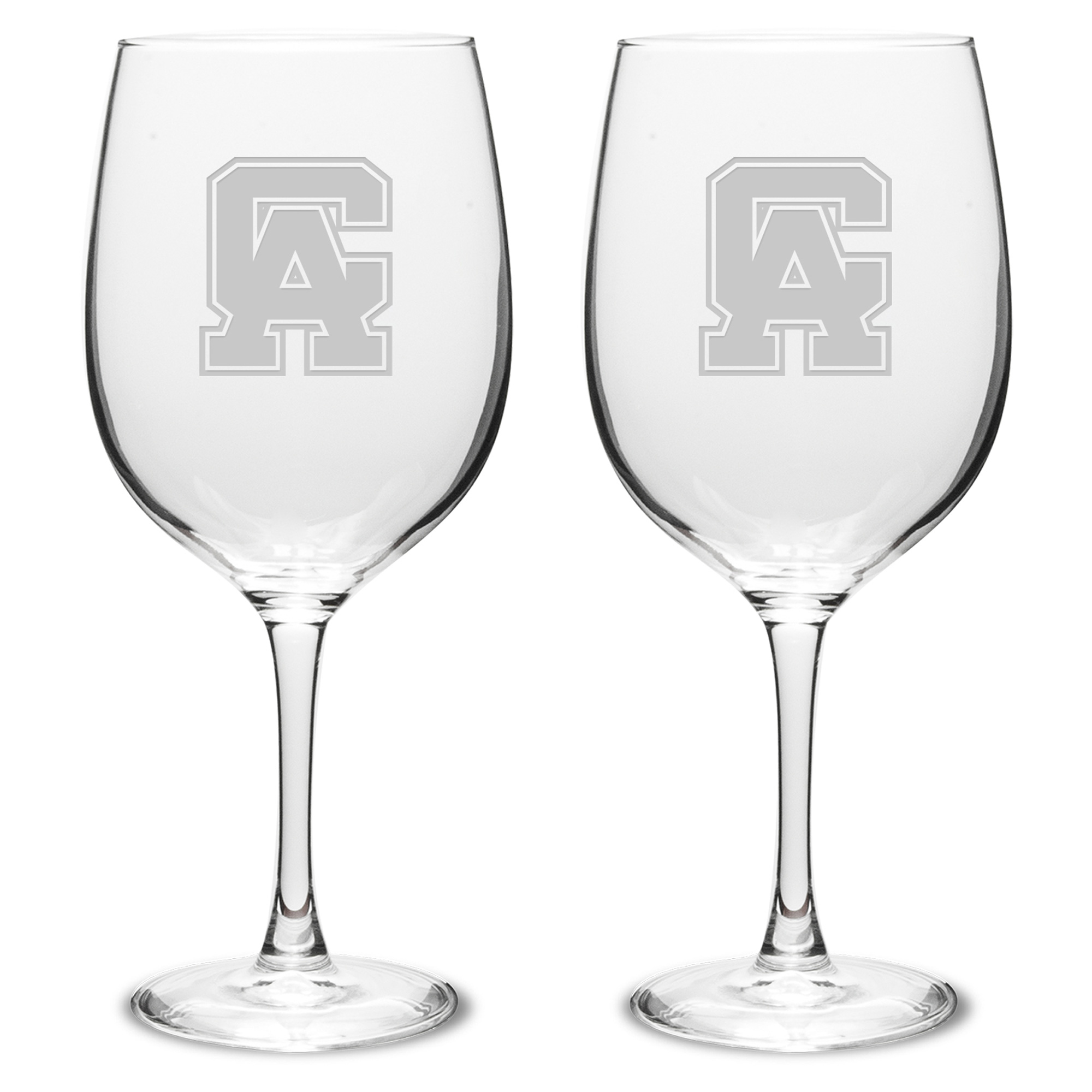 Central Alabama Community College Trojans Two-Piece 19oz. Traditional Wine Glass Set