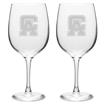 Central Alabama Community College Trojans Two-Piece 19oz. Traditional Wine Glass Set
