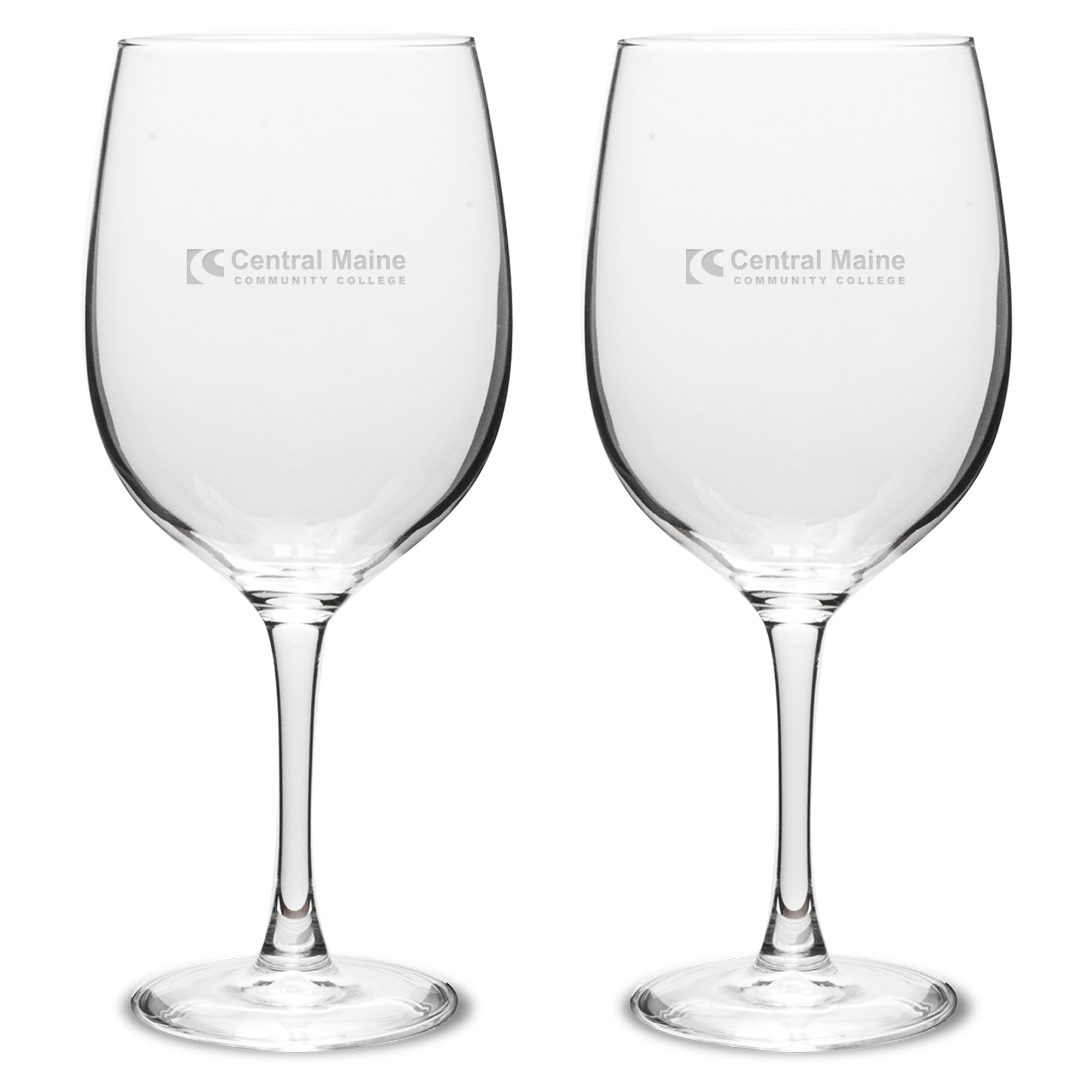 Central Maine Community College Two-Piece 19oz. Traditional Wine Glass Set