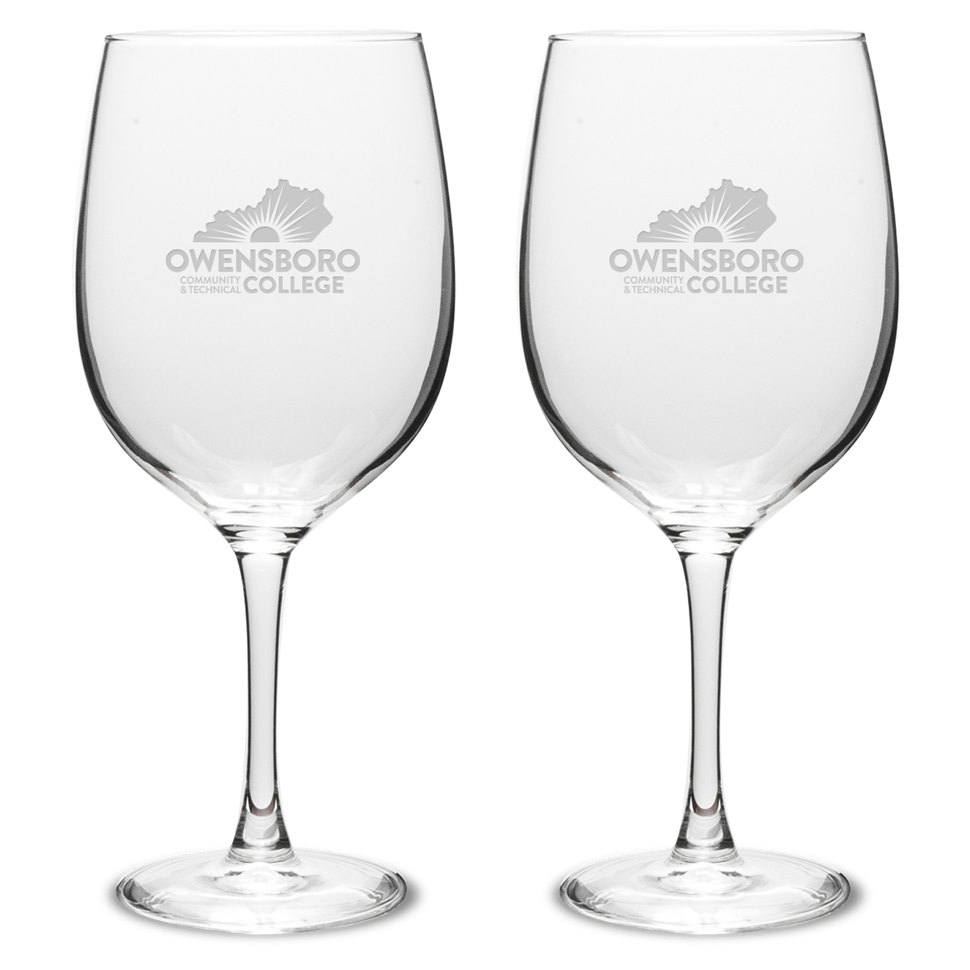 Owensboro Community and Technical College Two-Piece 19oz. Traditional Wine Glass Set