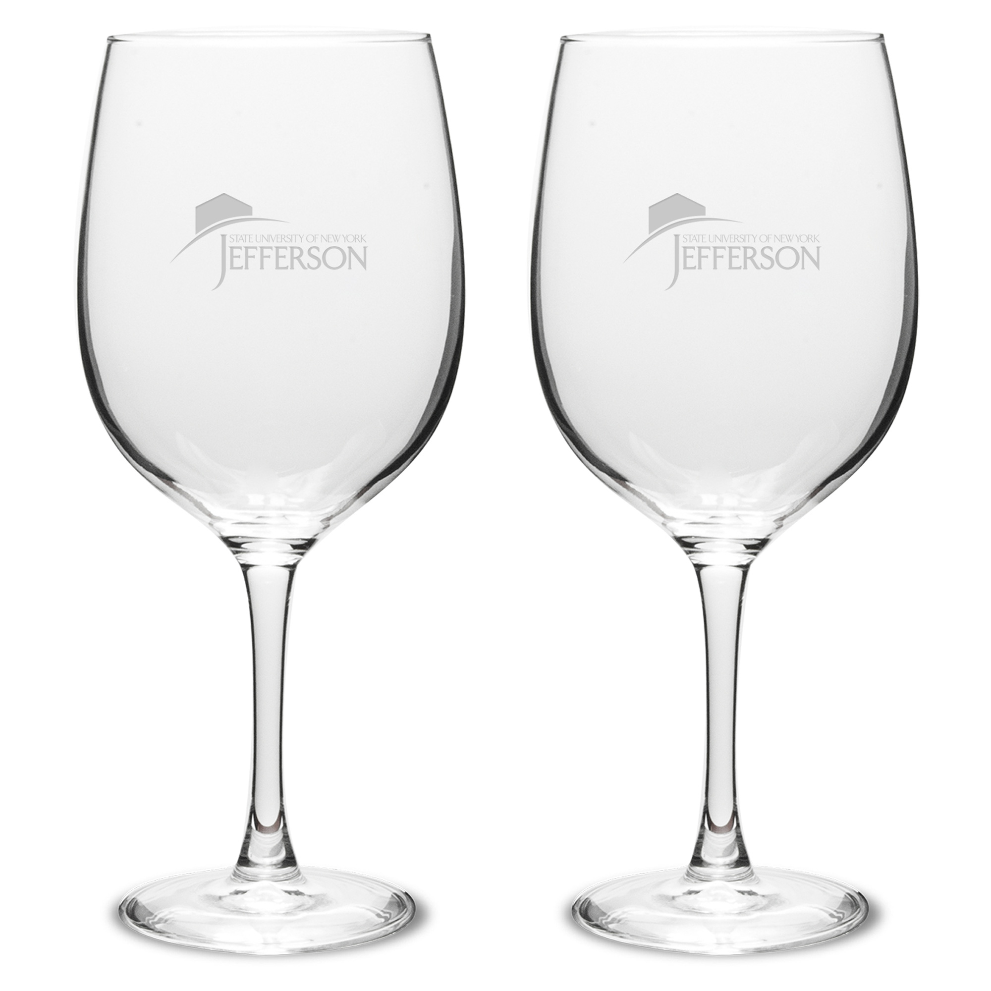 Jefferson Community College Cannoneers Two-Piece 19oz. Traditional Wine Glass Set