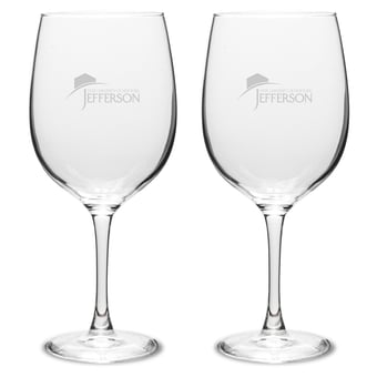 Jefferson Community College Cannoneers Two-Piece 19oz. Traditional Wine Glass Set