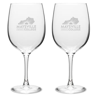 Maysville Community and Technical College Two-Piece 19oz. Traditional Wine Glass Set