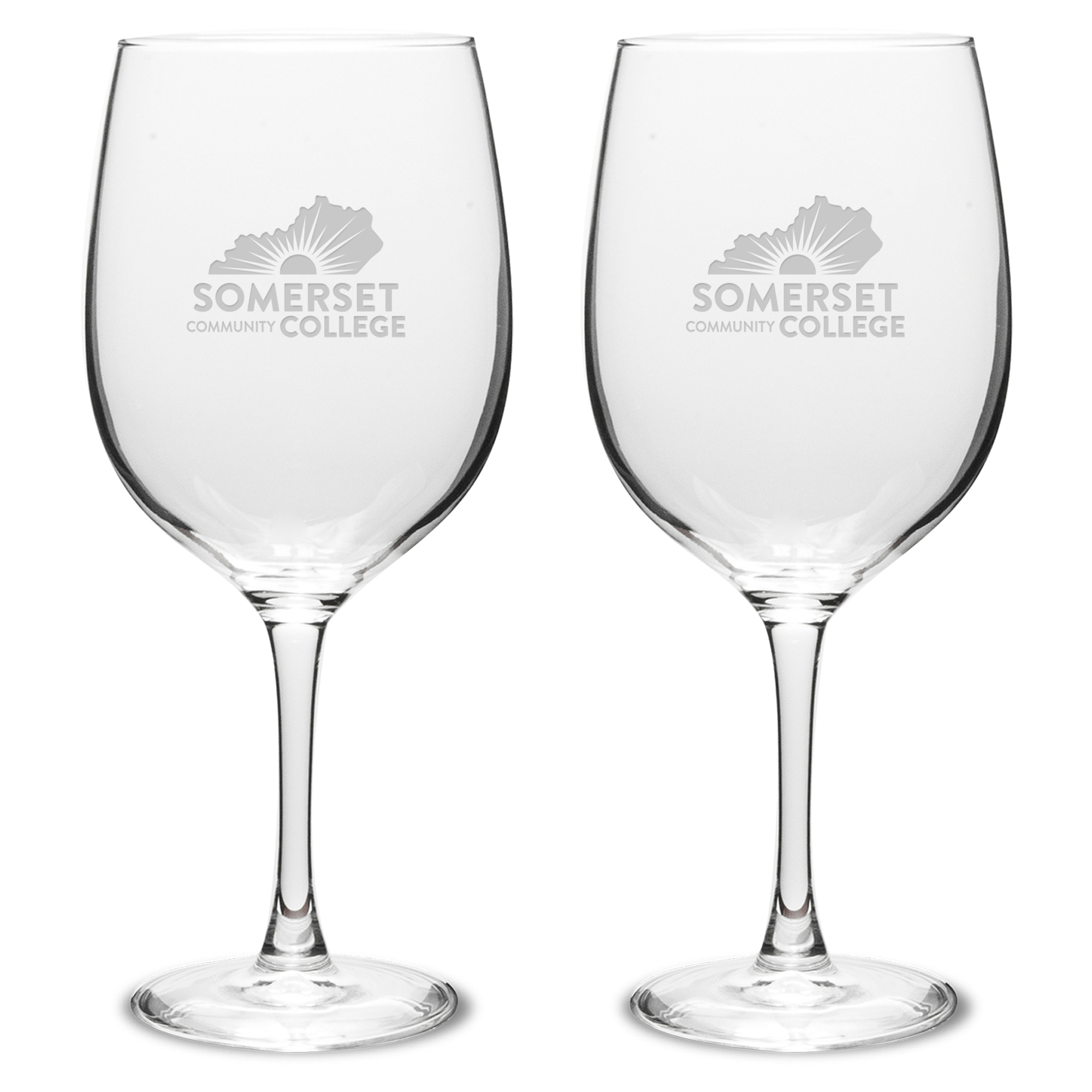 Somerset Community College Two-Piece 19oz. Traditional Wine Glass Set