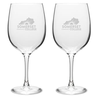 Somerset Community College Two-Piece 19oz. Traditional Wine Glass Set