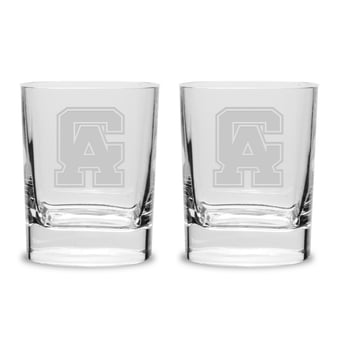 Central Alabama Community College Trojans 2-Piece 11.75oz. Luigi Bormioli Square Round Double Old Fashion Set