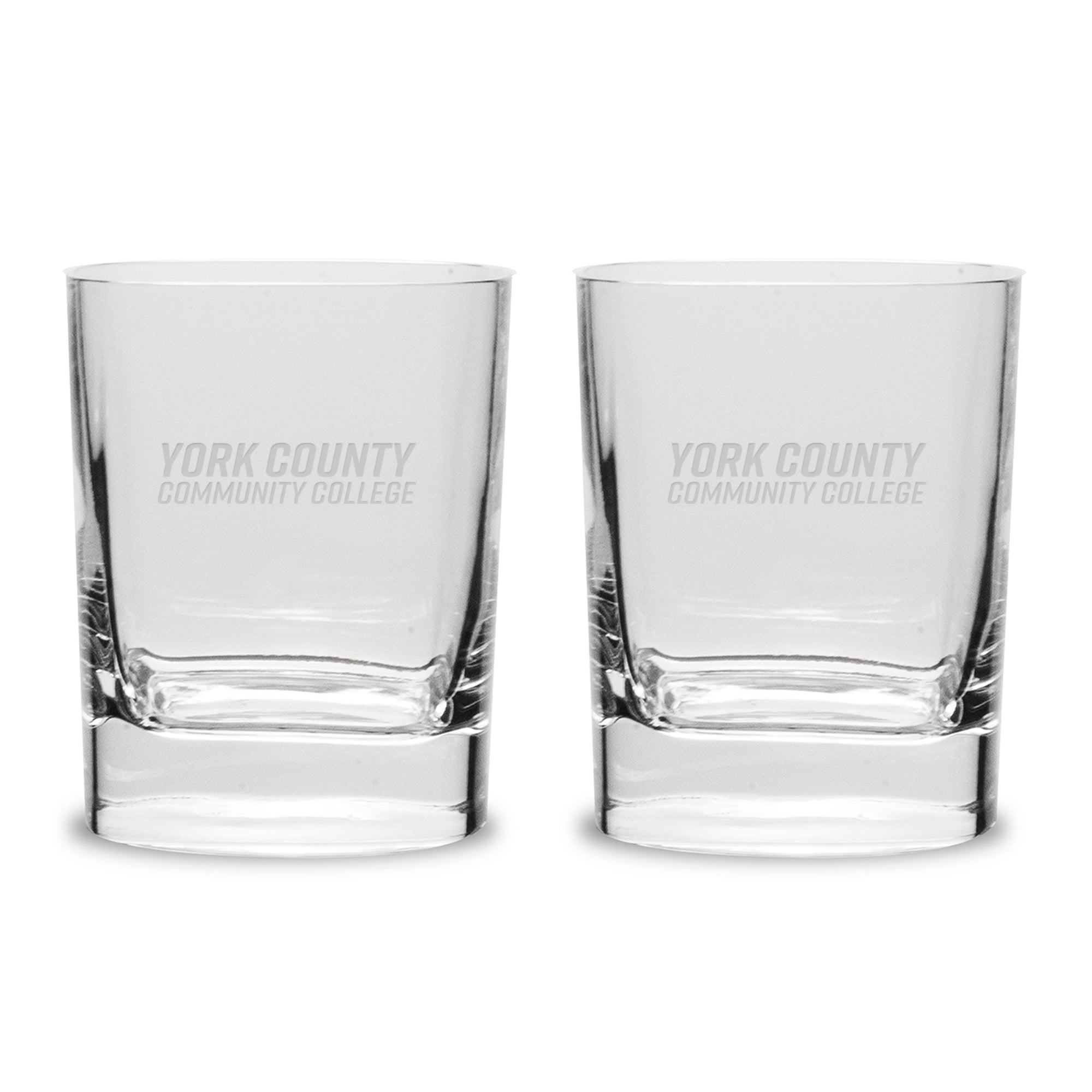 York County Hawks 2-Piece 11.75oz. Luigi Bormioli Square Round Double Old Fashion Set