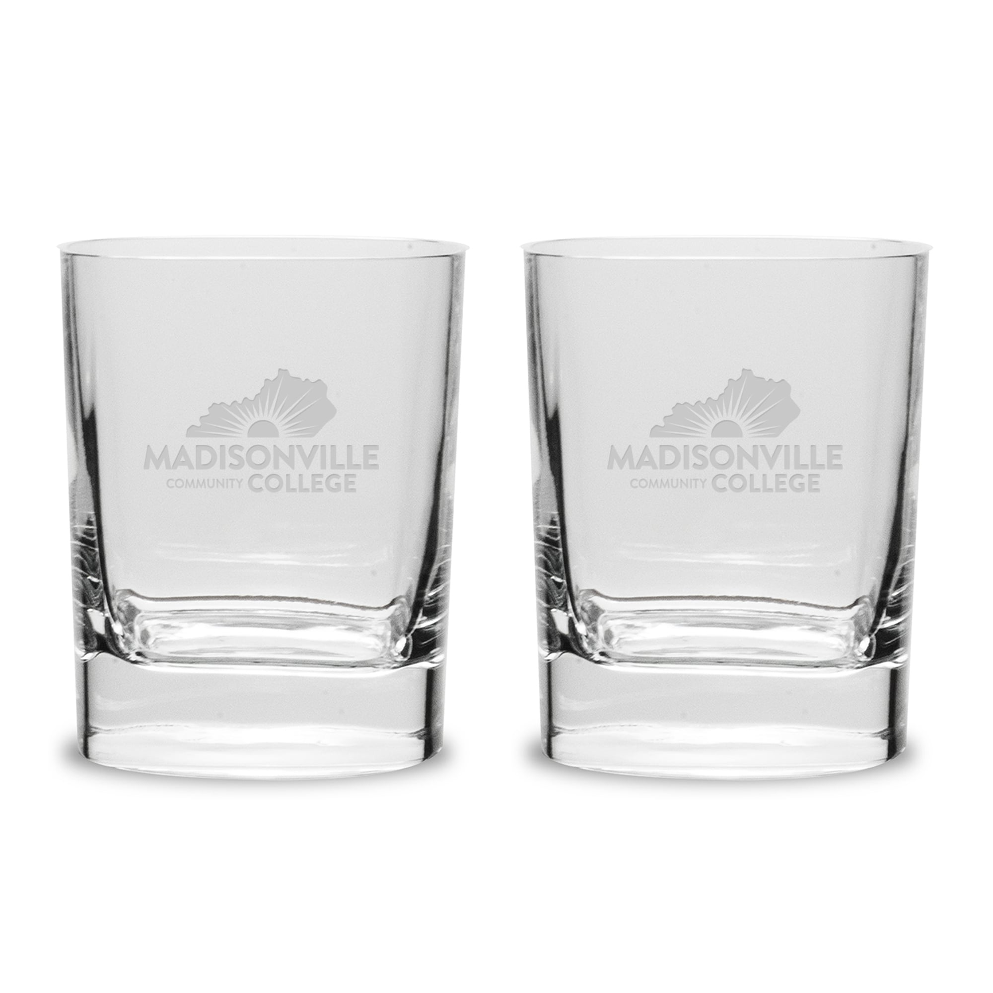 Madisonville Community College 2-Piece 11.75oz. Luigi Bormioli Square Round Double Old Fashion Set