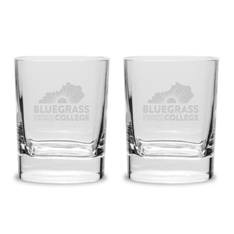 Bluegrass Community and Technical College 2-Piece 11.75oz. Luigi Bormioli Square Round Double Old Fashion Set