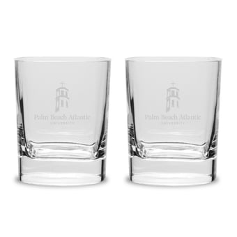 Palm Beach Atlantic Sailfish 2-Piece 11.75oz. Luigi Bormioli Square Round Double Old Fashion Set