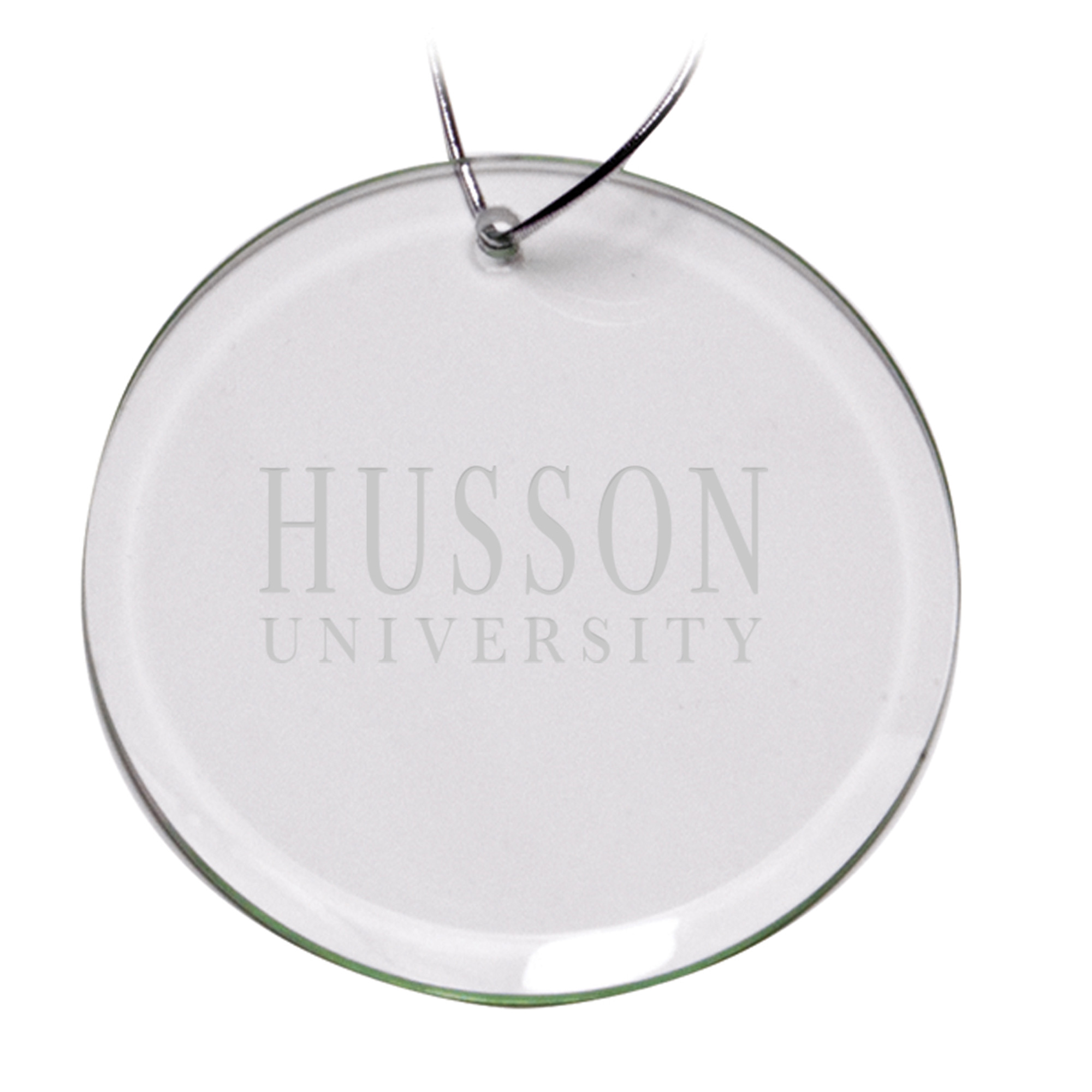Husson University Eagles 3'' Round Glass Ornament