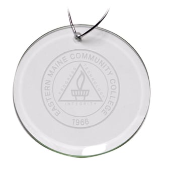 EMCC Golden Eagles 3'' Round Glass Ornament