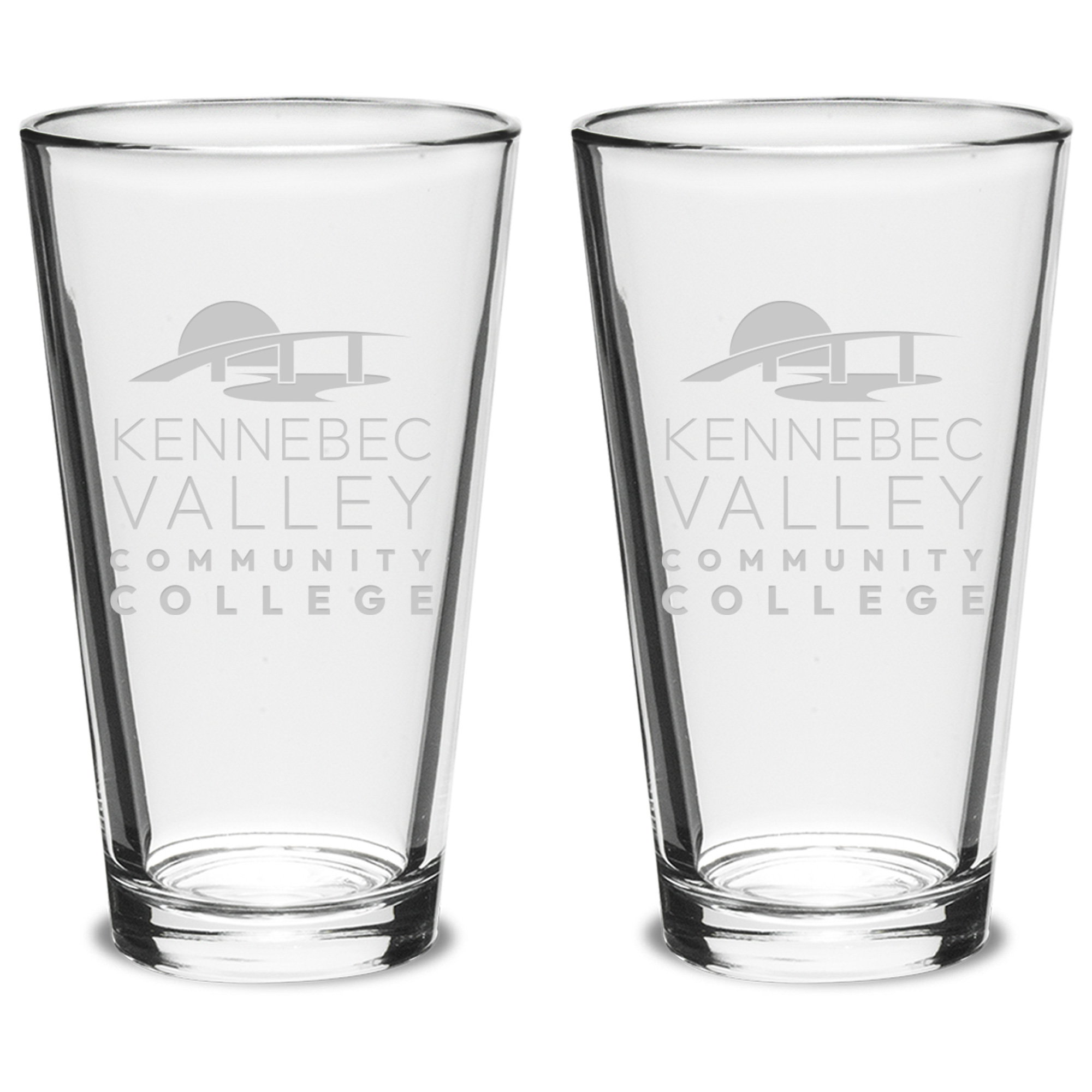 Kennebec Valley Community College 16oz. 2-Piece Classic Pub Glass Set