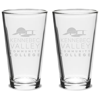 Kennebec Valley Community College 16oz. 2-Piece Classic Pub Glass Set