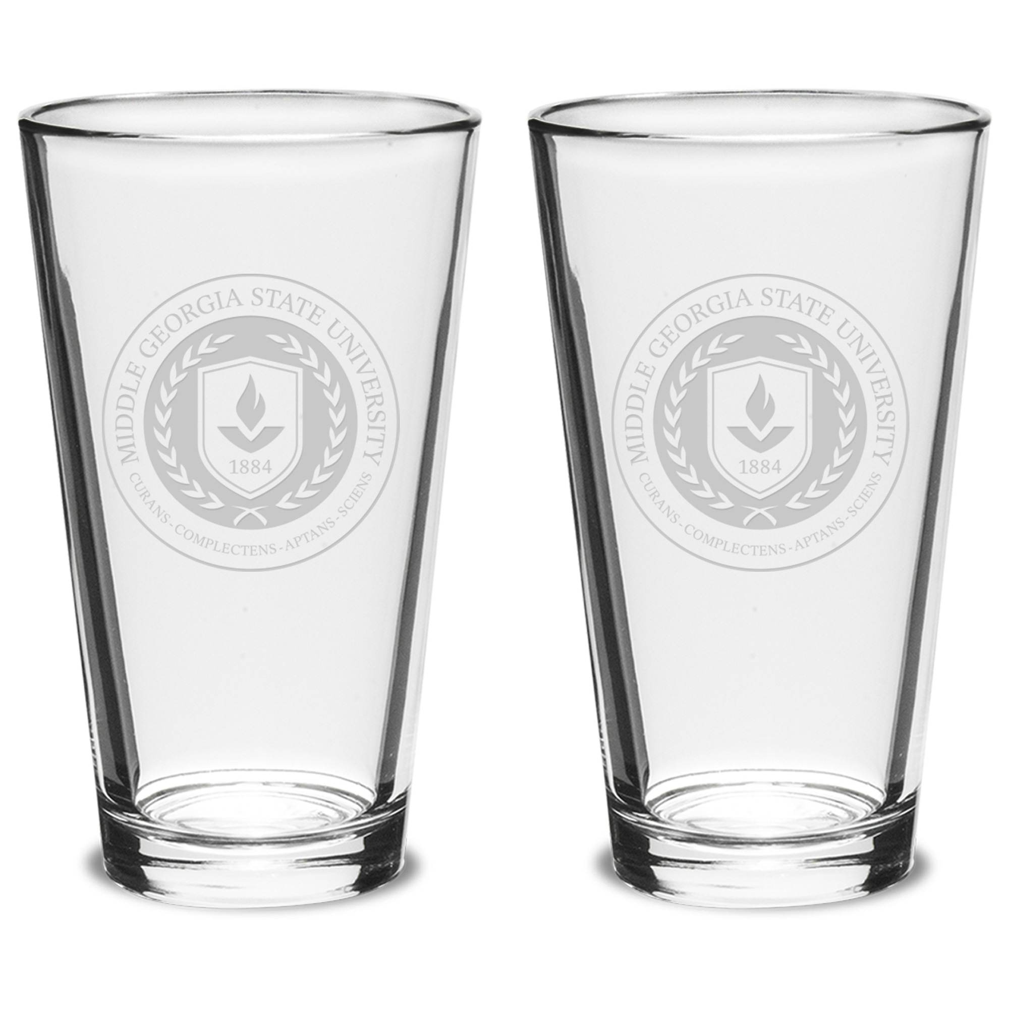Middle Georgia State Knights 16oz. 2-Piece Classic Pub Glass Set