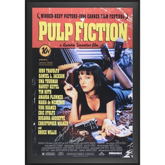 Samuel L. Jackson & John Travolta Pulp Fiction Autographed Framed 27" x 40" Movie Poster