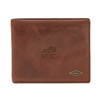 Fossil  Brown Elizabethtown Community and Technical College Ryan RFID Flip ID Bifold