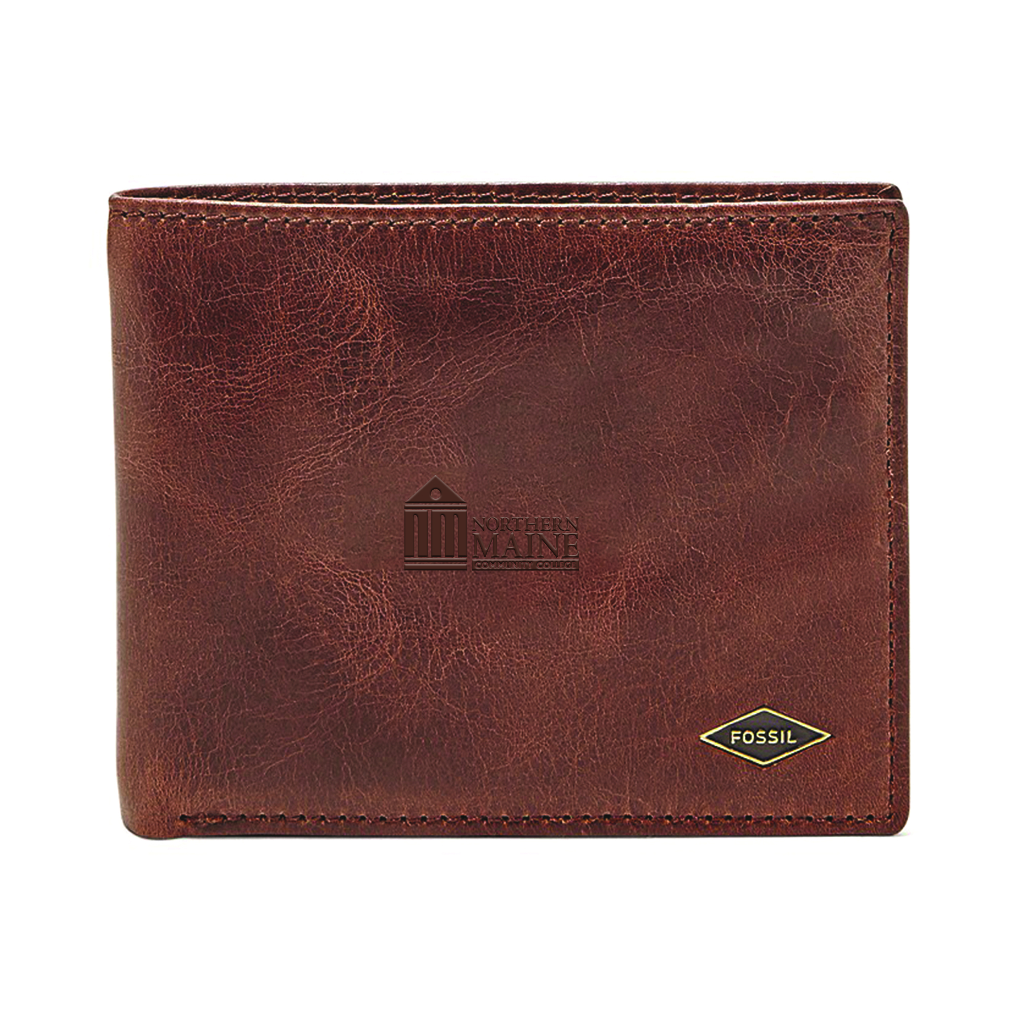 Fossil  Brown NMCC Falcon Ryan RFID Flip ID Bifold